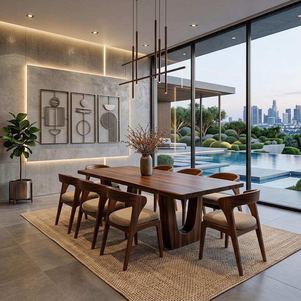 Spry Interior Modern Handcrafted Dining Table, Solid Wood Kitchen Dining Table for Contemporary Dining Room Area, Model RTTHHNDN028