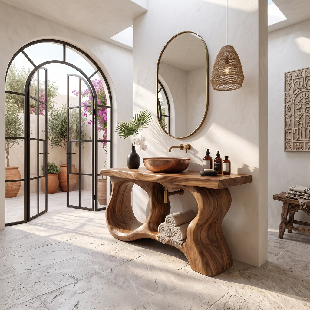 Organic Sculptural Bathroom Vanity Coastal Bathroom