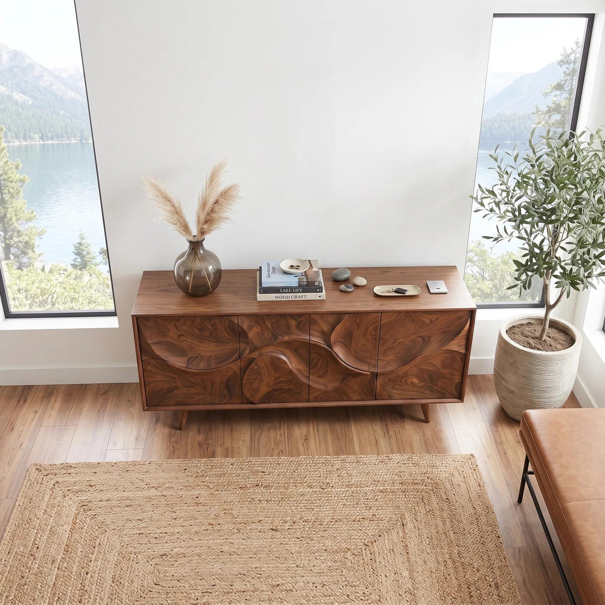Organic Modern Buffet Cabinet with Storage Kitchen