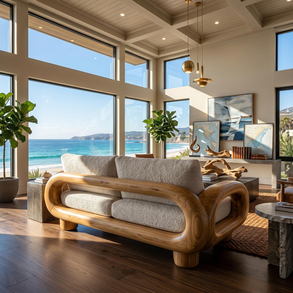 Japandi Organic Sofa Zen Courtyard Residence