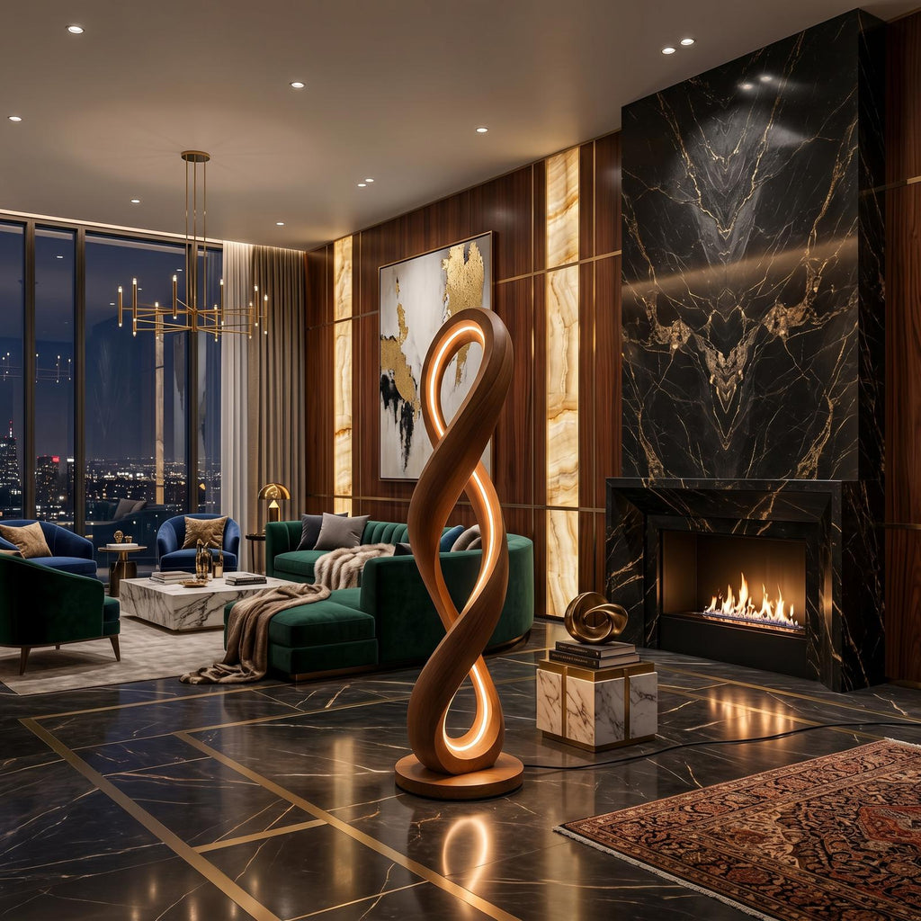 Contemporary Infinity Lamp With Table For Lounge SILDTTNLAM026