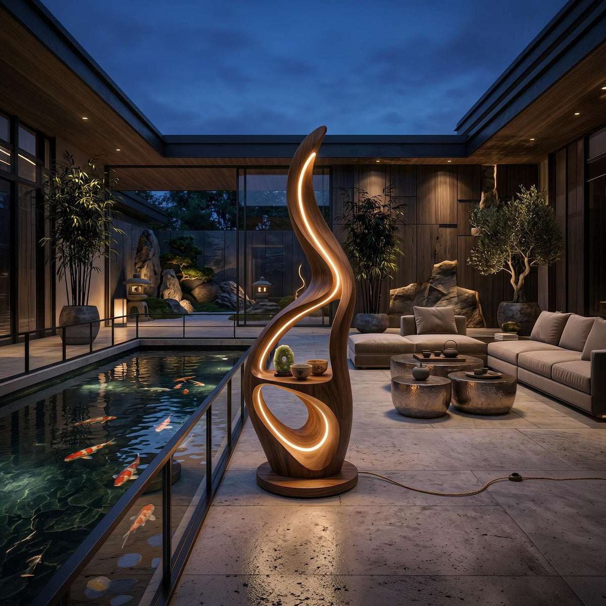 Contemporary Ring Lamp With Table For Lounge SILDTTNLAM020
