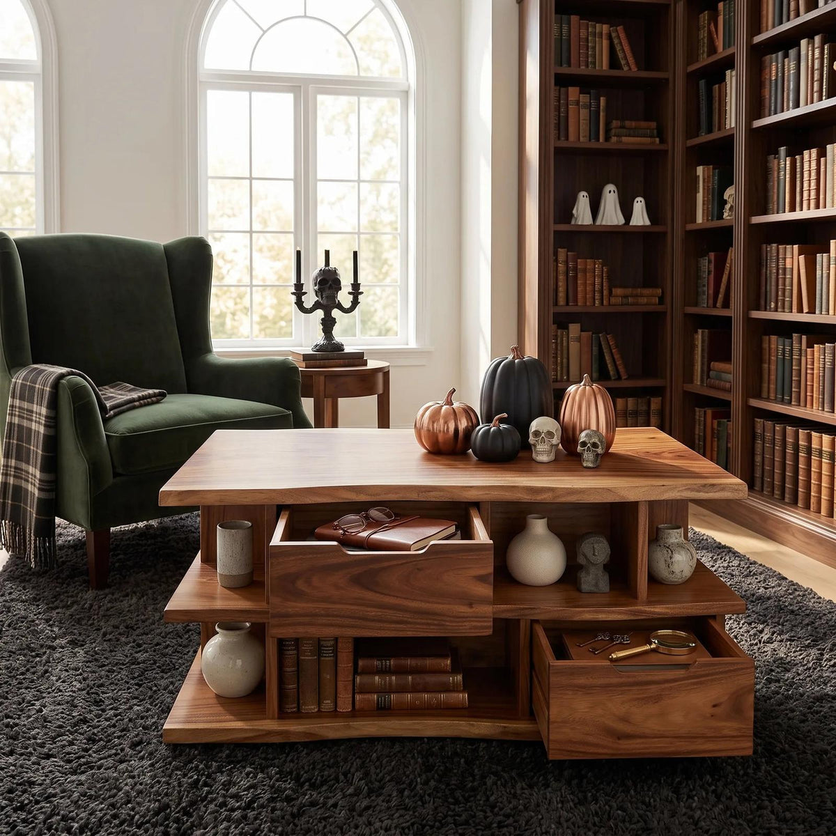 Mid Century Halloween Storage Coffee Table Great Room