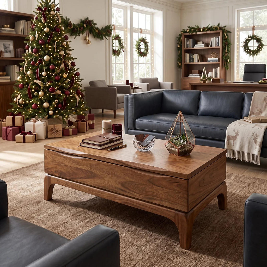 Handcrafted Christmas Coffee Table with Storage Holiday Home