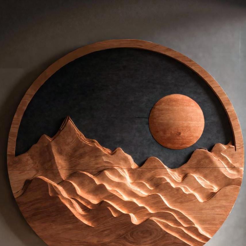 Artistic Mountain Sun Wall Hanging For Modern Home RTTHTTWA068