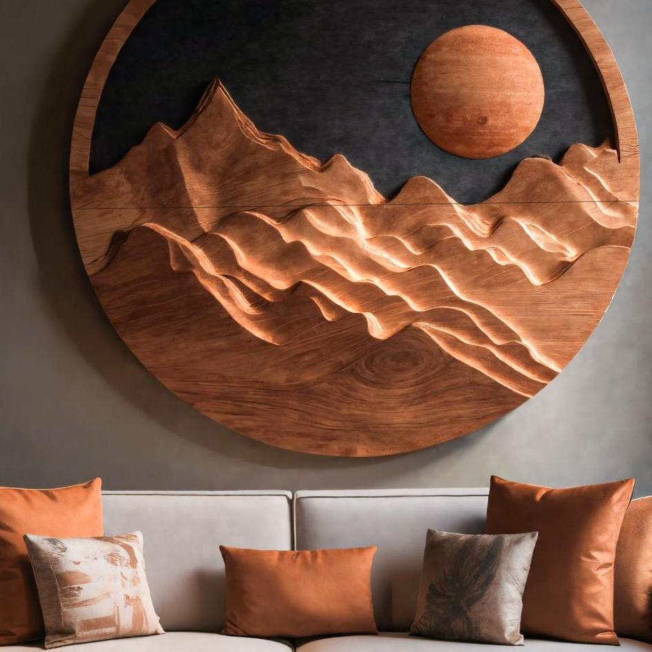 Artistic Mountain Sun Wall Hanging For Modern Home RTTHTTWA068