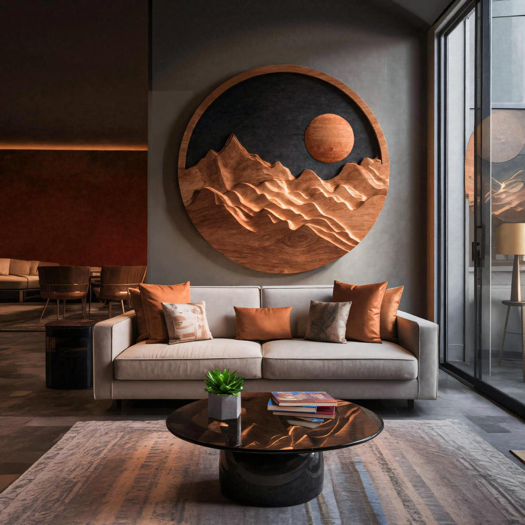 Artistic Mountain Sun Wall Hanging For Modern Home RTTHTTWA068