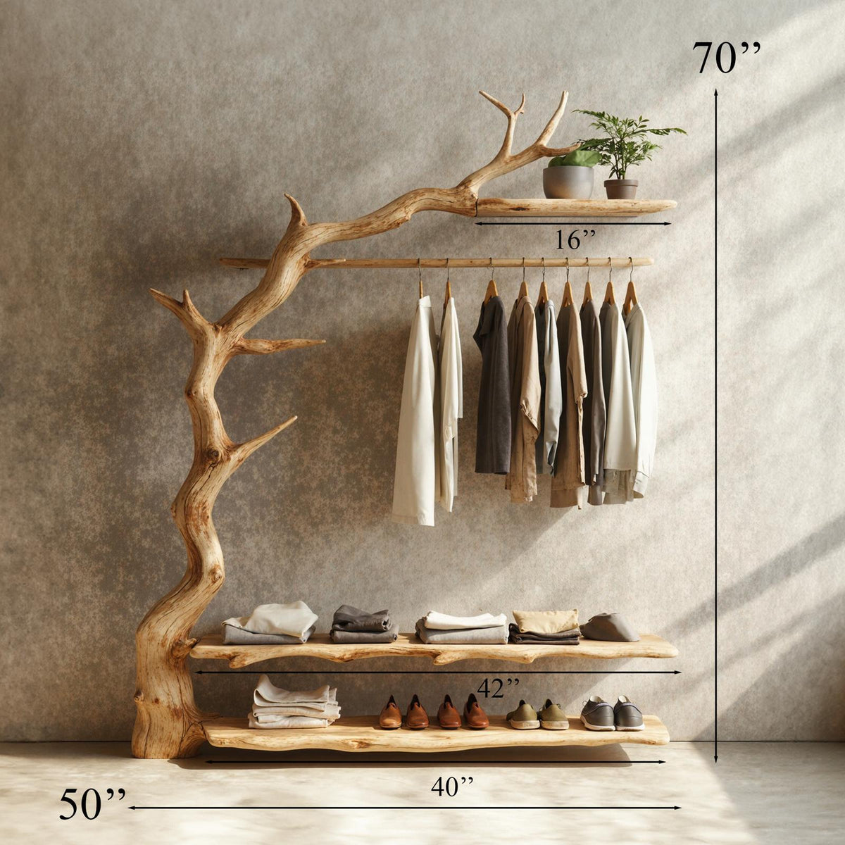 Rustic Standing Coat Rack Wall Clothes Rack Tree Branch Coat Rack