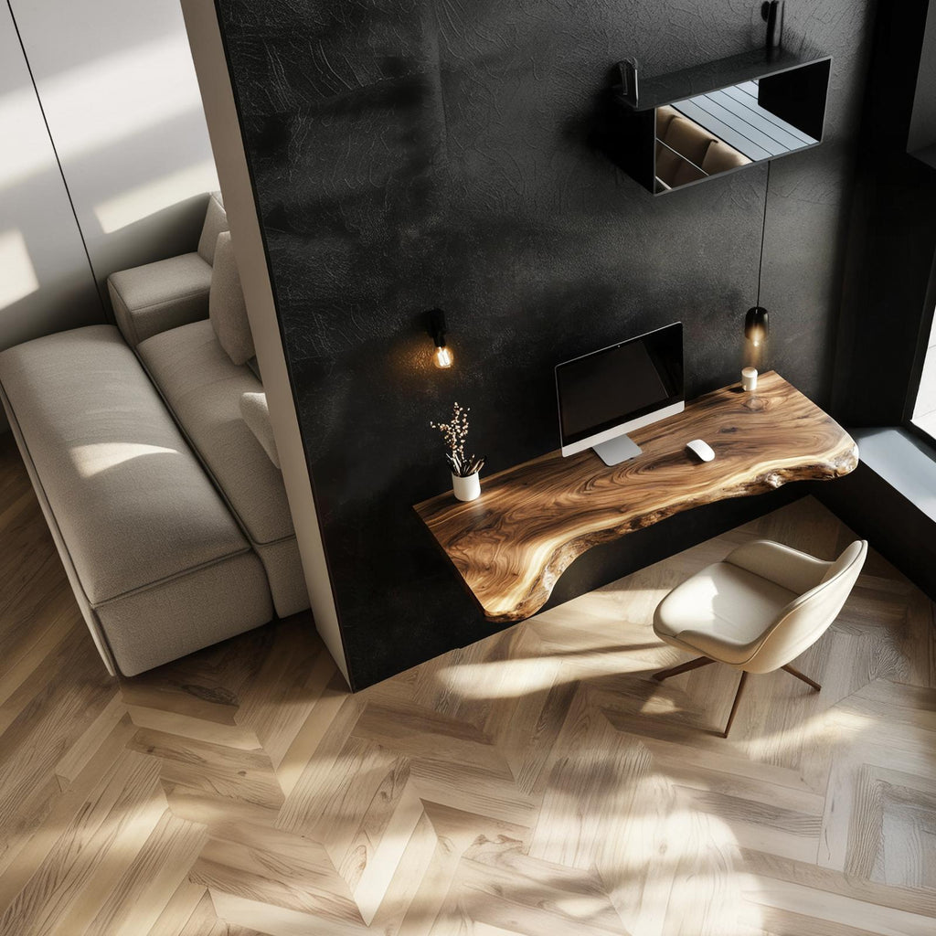 Rustic Wall Mounted Desk For Home Office And Small Room