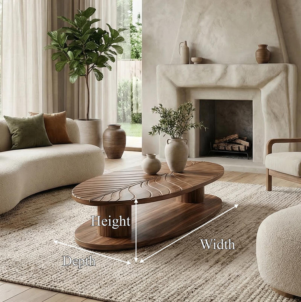 Spry Interior Scandinavian Minimalist Solid Wood Coffee Table, Handcrafted Wooden Center Table for Modern Living Room Home Furniture, SINLSACF336