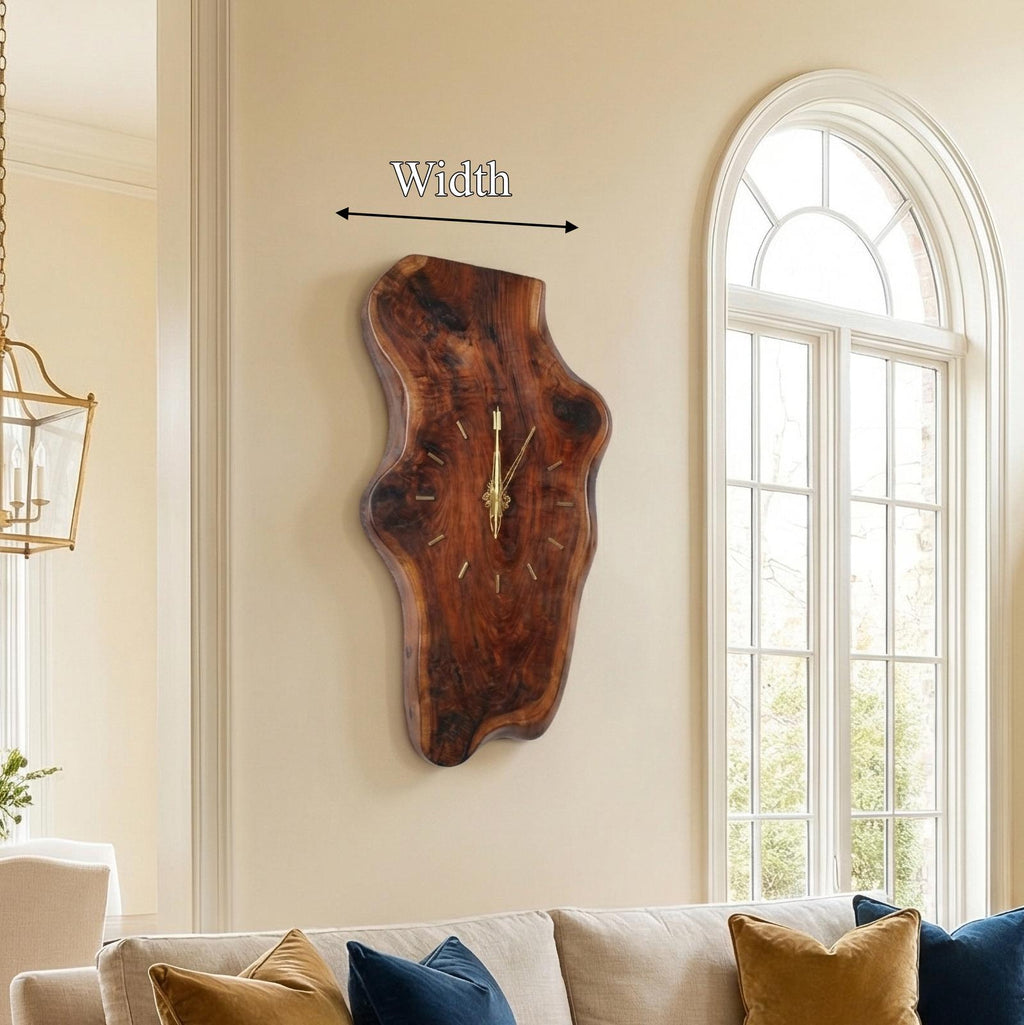 Natural Clock Wood Wall Solid Wood Living Room