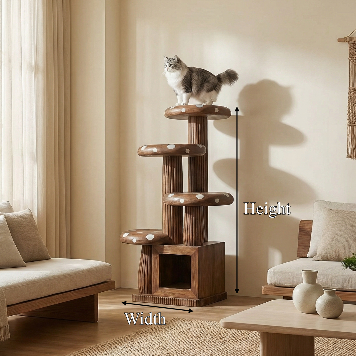 Modern Artistic Musrhroom Cat Tree For Living Room And Pet Corner