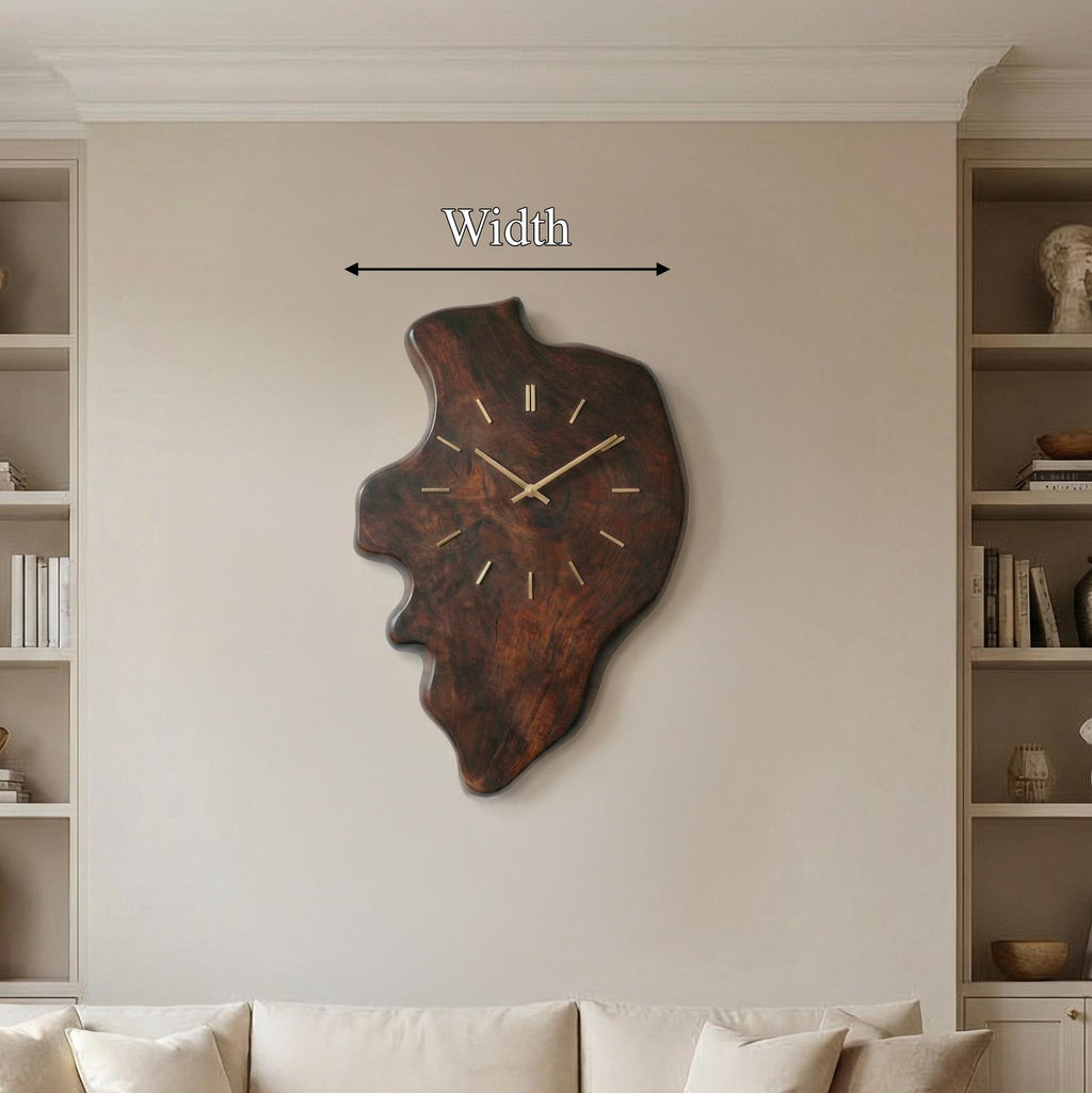 Handcrafted Live Edge Wood Wall Clock Living Room Wall