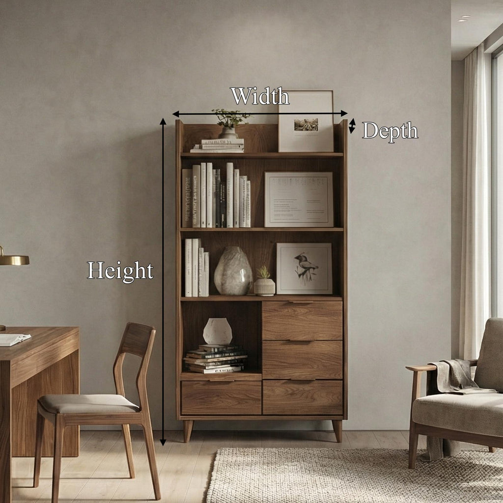 Mid Century Organizer Cabinet, Solid Wood Sideboard Credenza for Living Room, Modern Entryway Storage for Apartments