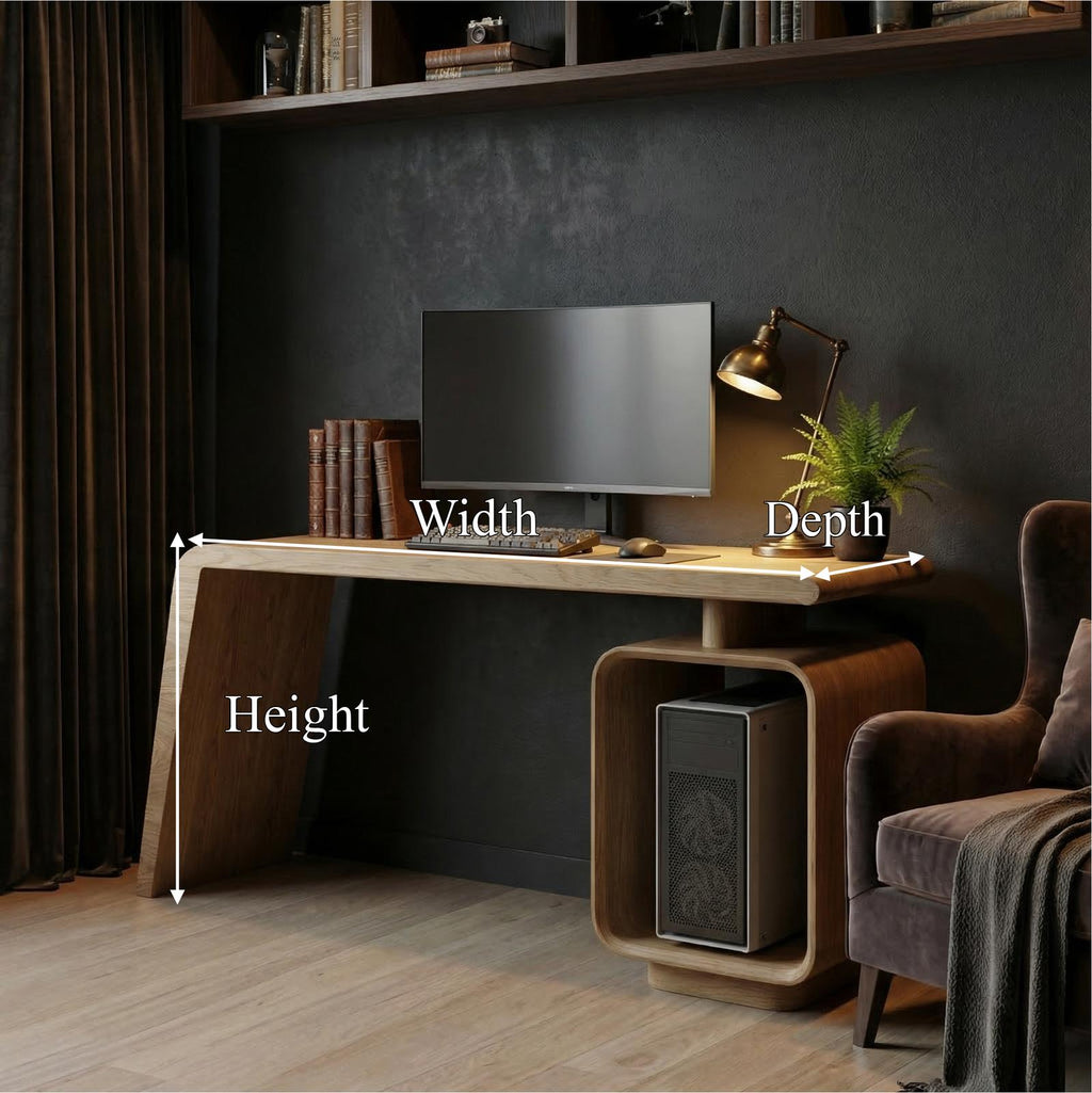 Modern Work Desk, Solid Wood Computer PC Writing Desk for Home Office & Study Room