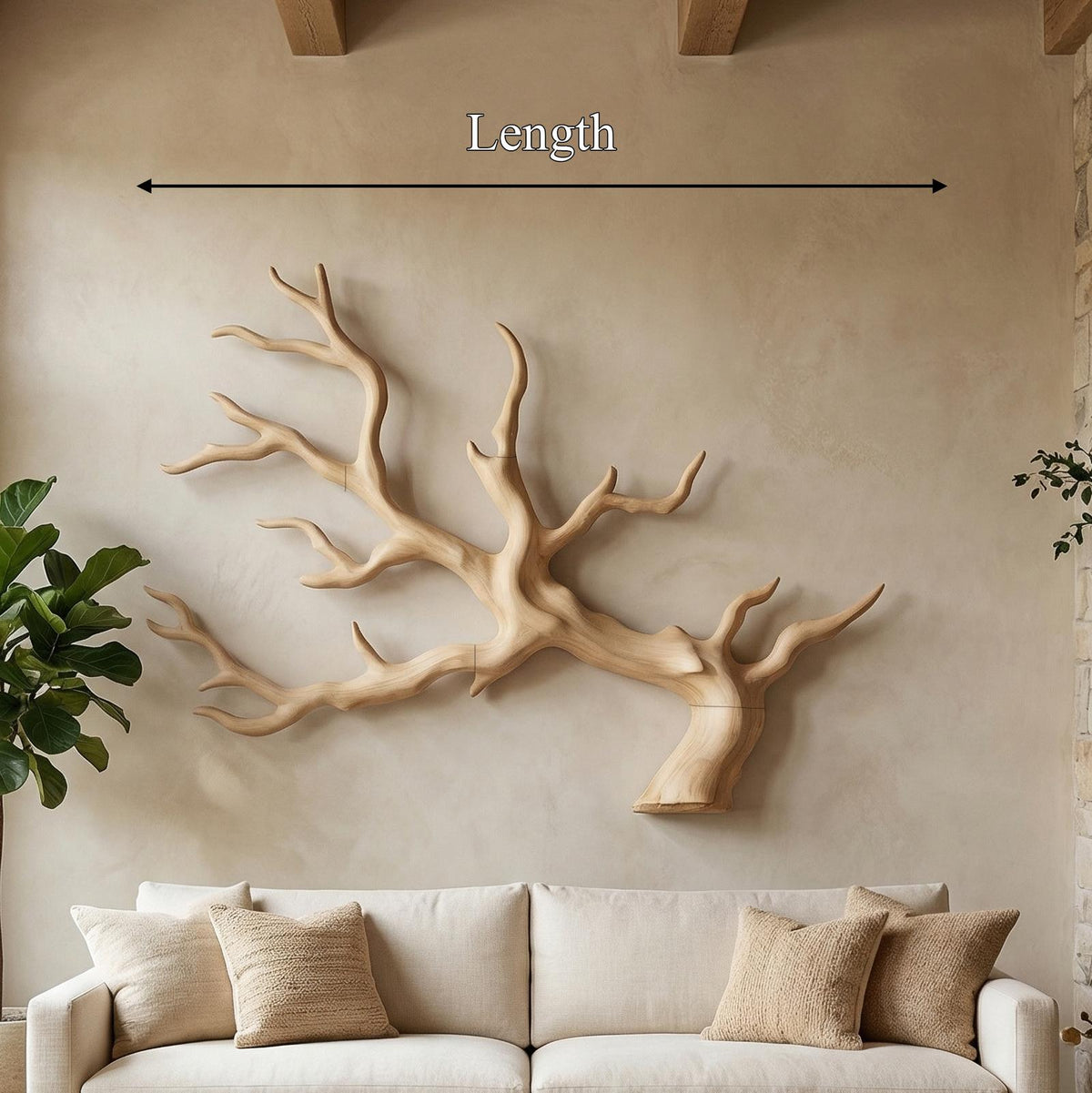 Rustic Branch Wall Decor With Natural Tree Form For Living Room