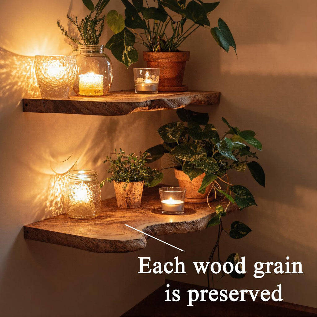 Handmade Rustic Wooden Floating Shelf