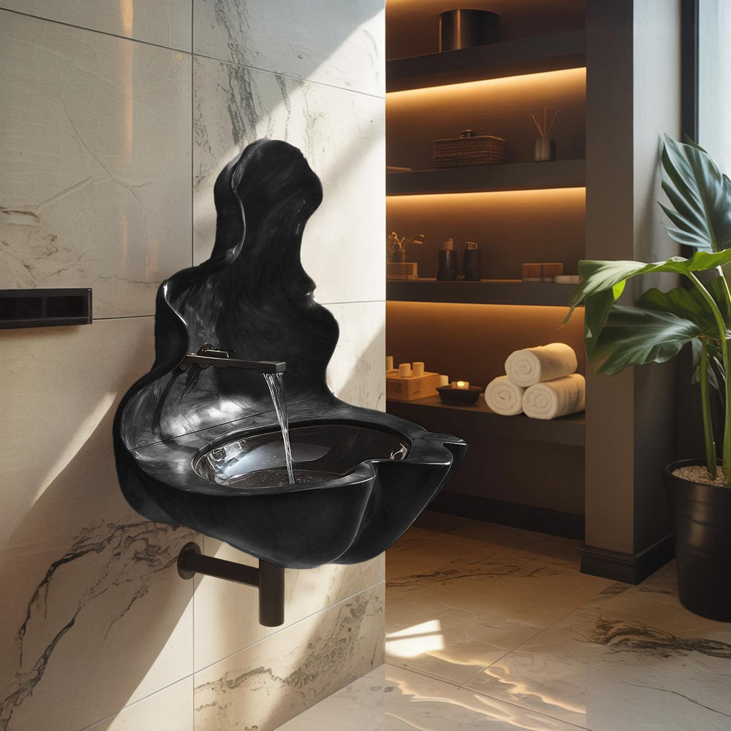 Handcrafted Live Edge Wooden Vessel Sink Basin, Artistic Teak Wood Bowl Vanity Decor for Luxury Bathroom