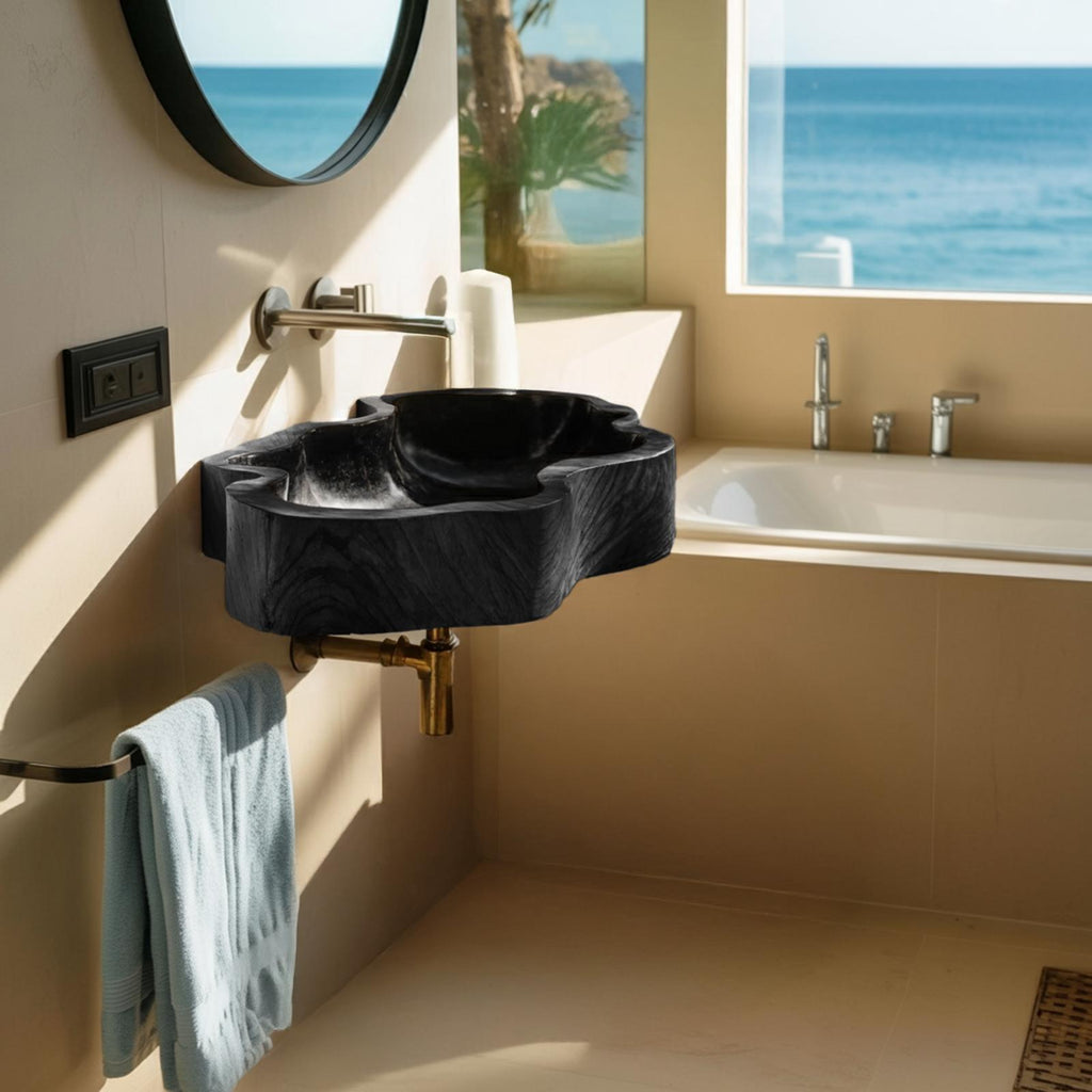 Modern Solid Wood Vanity Sink For High End Bathroom Furniture