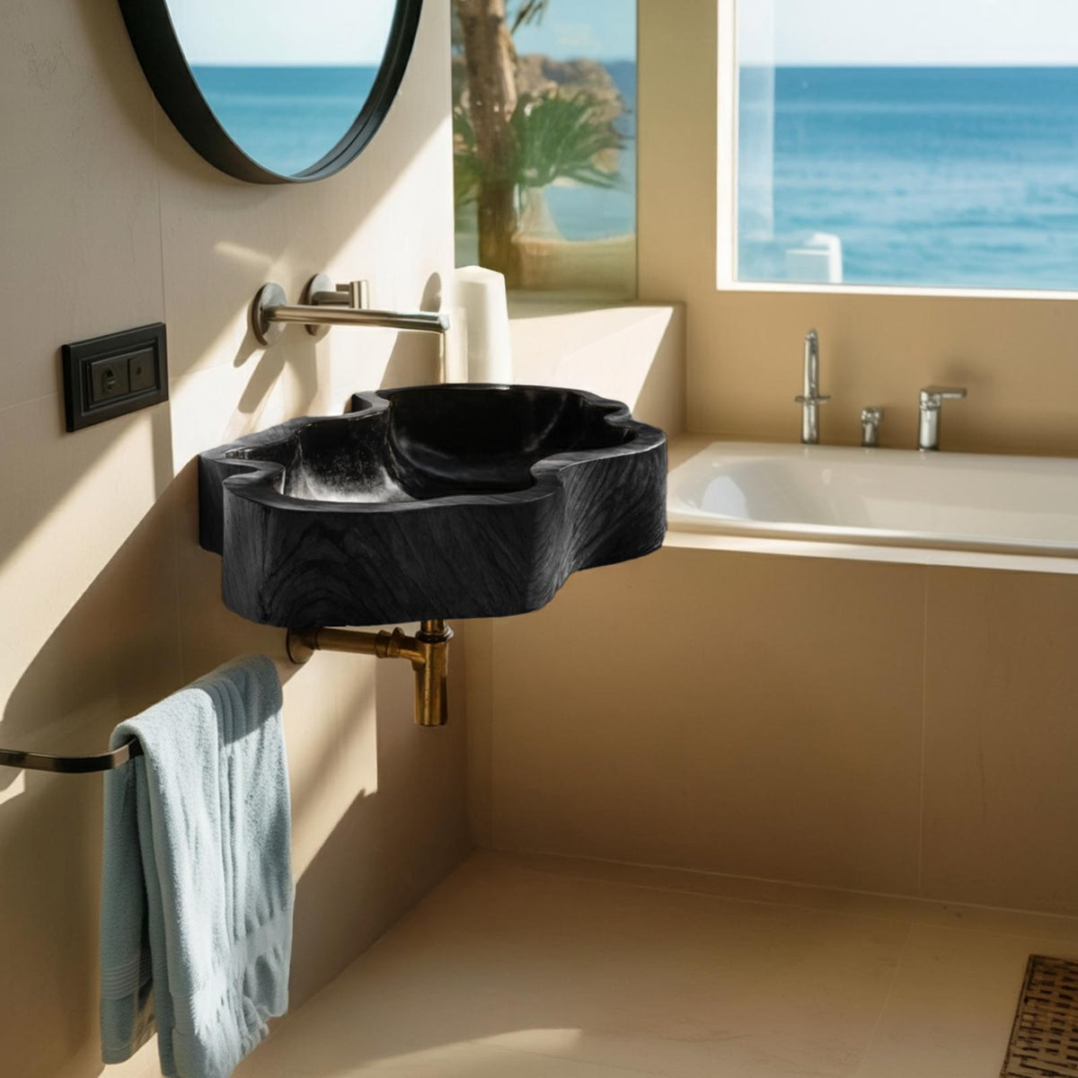 Modern Solid Wood Vanity Sink For High End Bathroom Furniture
