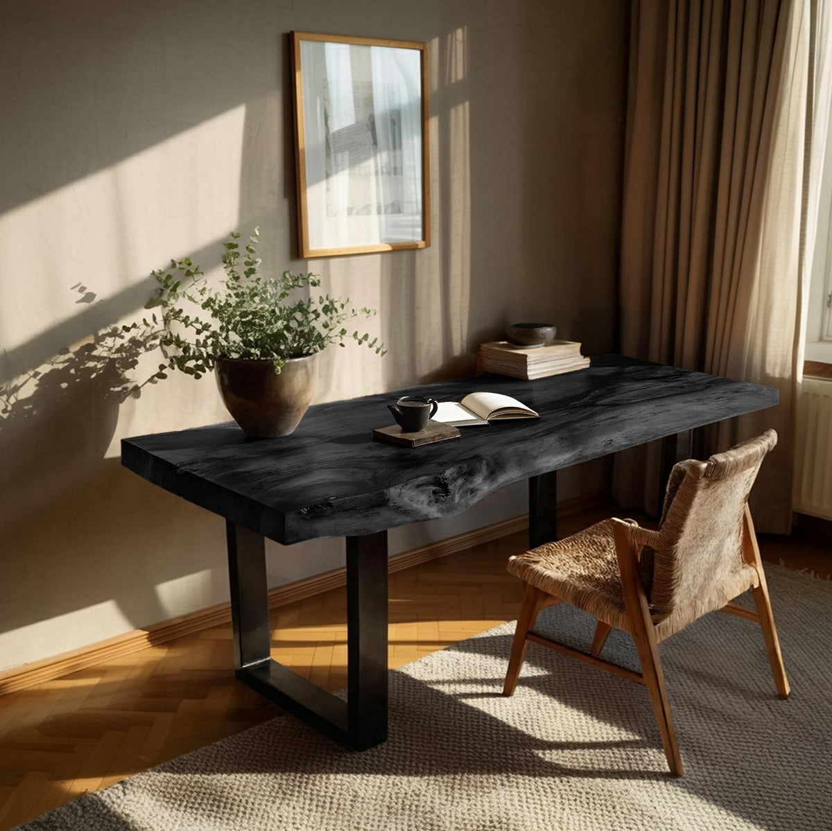 Handcrafted Wooden Tabletop, Solid Wood Custom Replacement Slab for DIY Desks, Coffee Tables & Bedroom Furniture