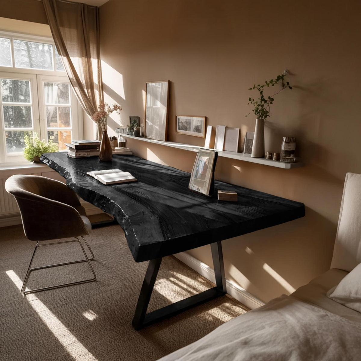 Farmhouse Solid Wood Tabletop, Handcrafted Rustic Wood Custom Replacement Slab for DIY Desks and Home Furniture