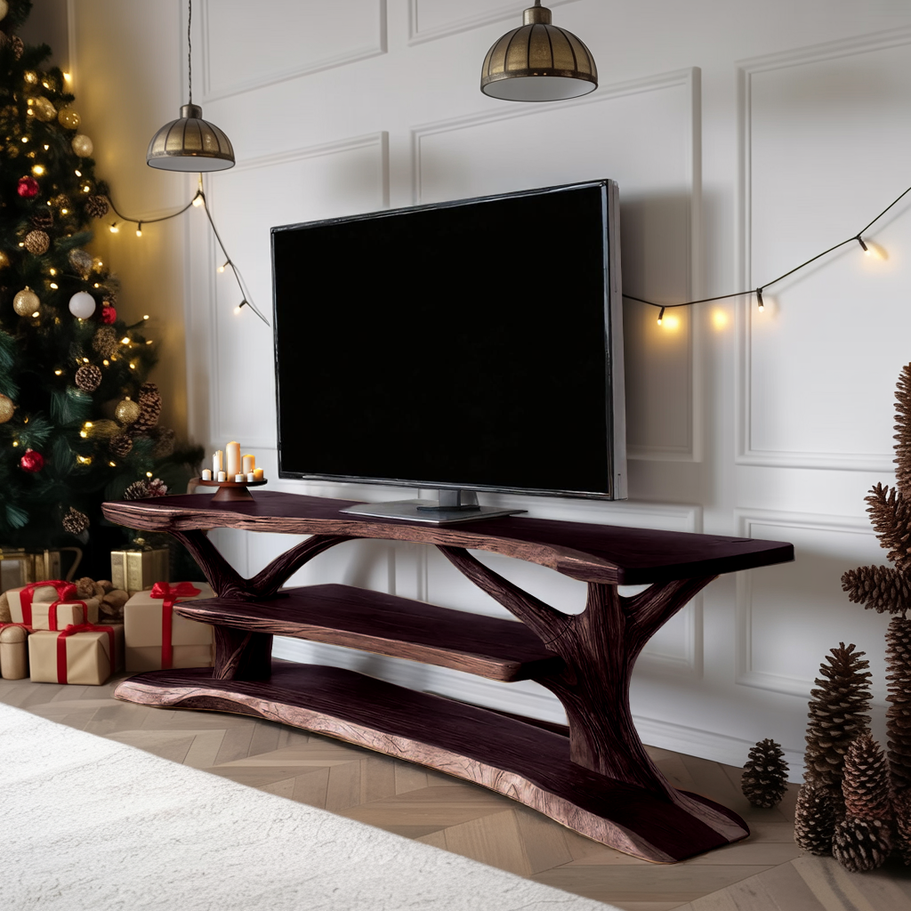 Modern Solid Wood TV Console, Contemporary Media Center & Entertainment Stand for Living Room Furniture