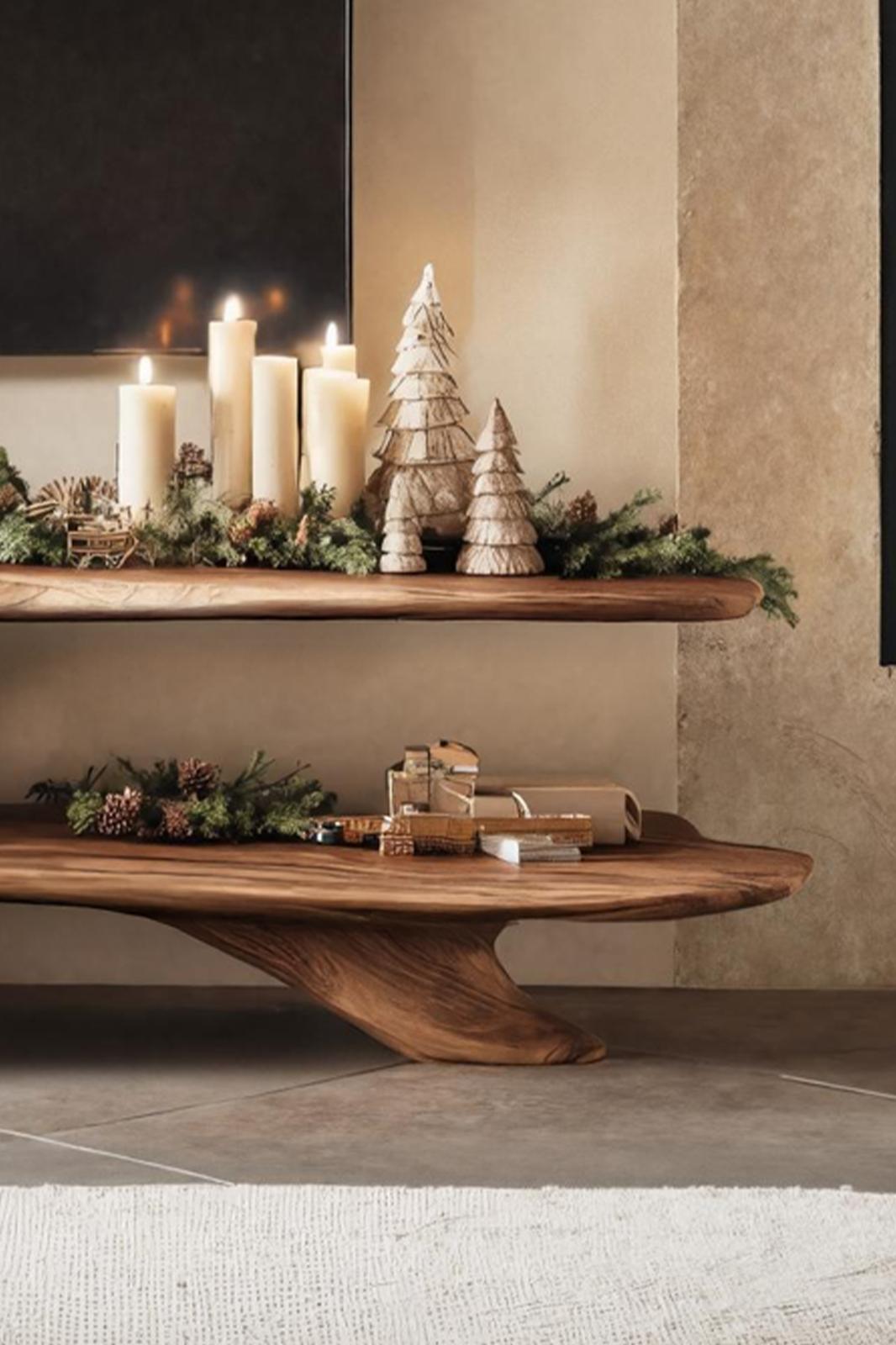 Handcrafted Live Edge TV Console, Solid Wood Entryway Credenza & Media Stand for Living Room