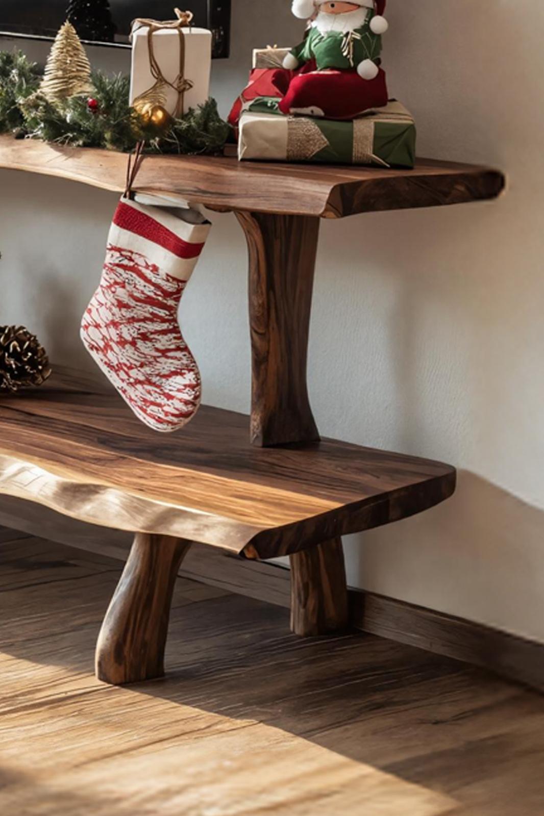 Handcrafted Solid Wood TV Console, Live Edge Media Stand & Bedroom Entertainment Center