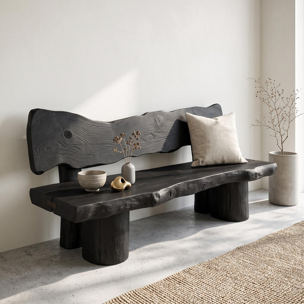 Rustic Solid Wood Sofa Outdoor Garden Natural Sculptural Seating