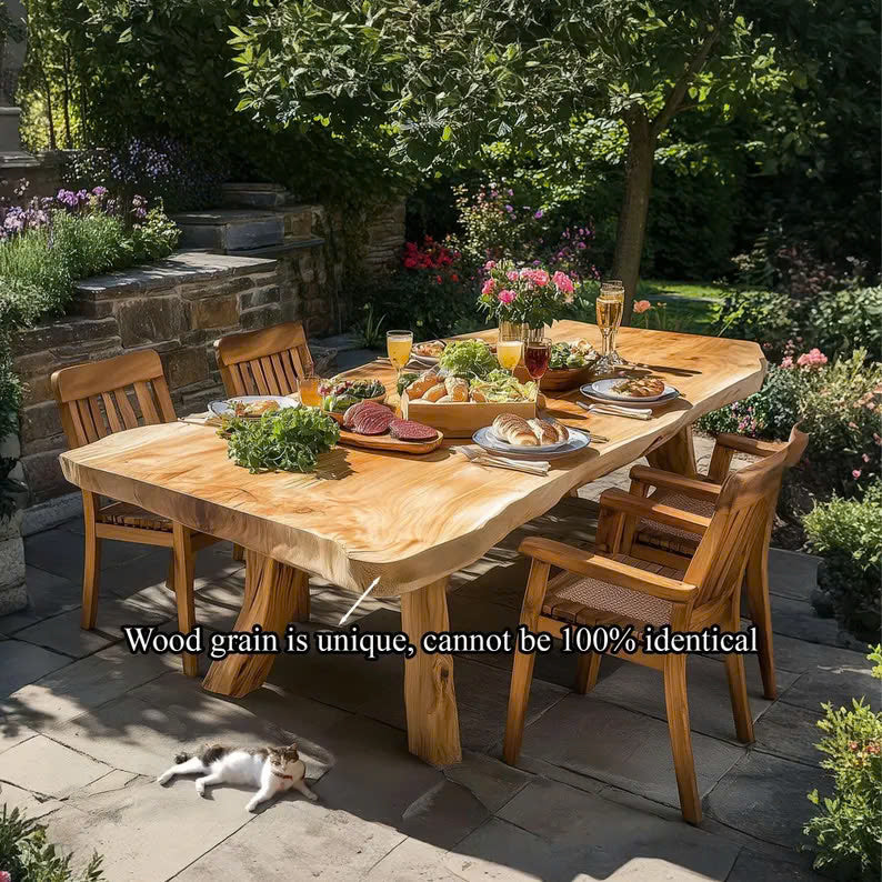 Solid Wood Large Dining Table Set Custom Decor Garden Gift