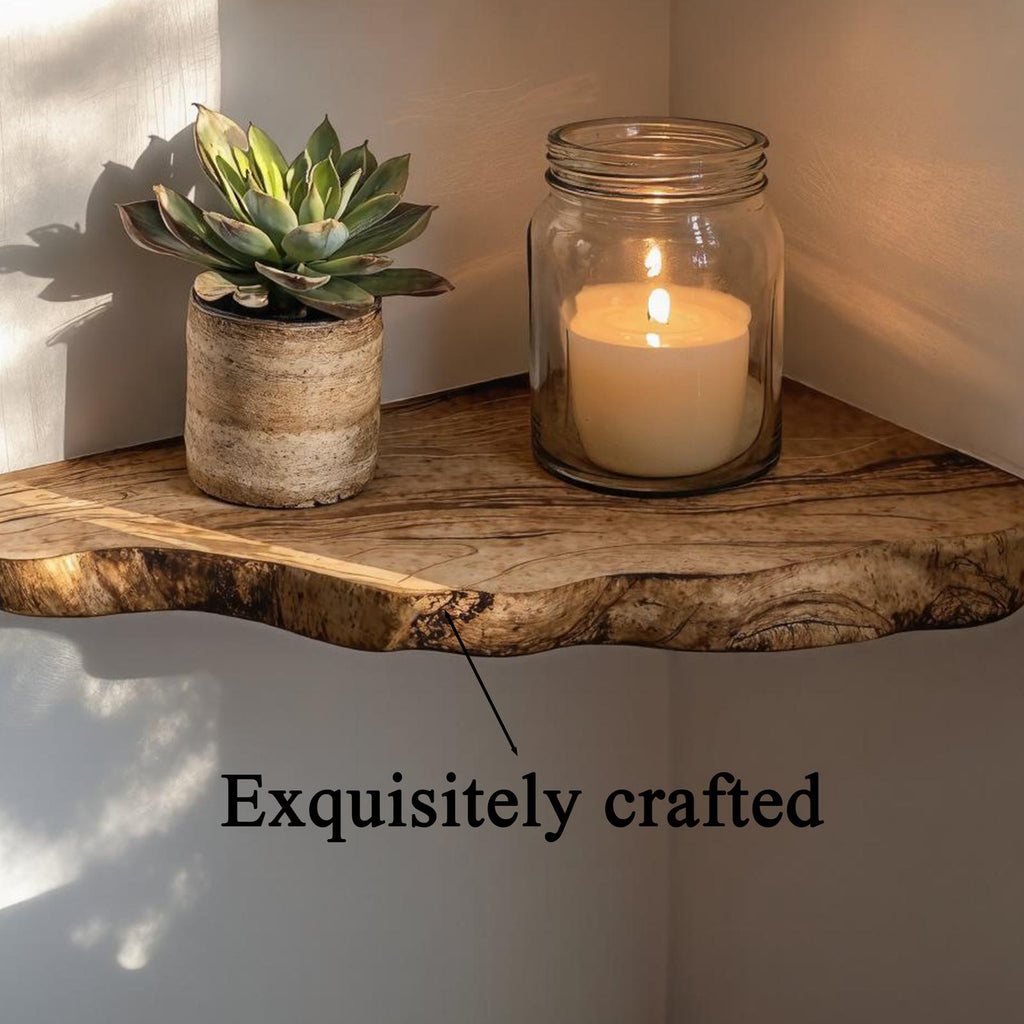 Wood Corner Floating Shelf Home Decor