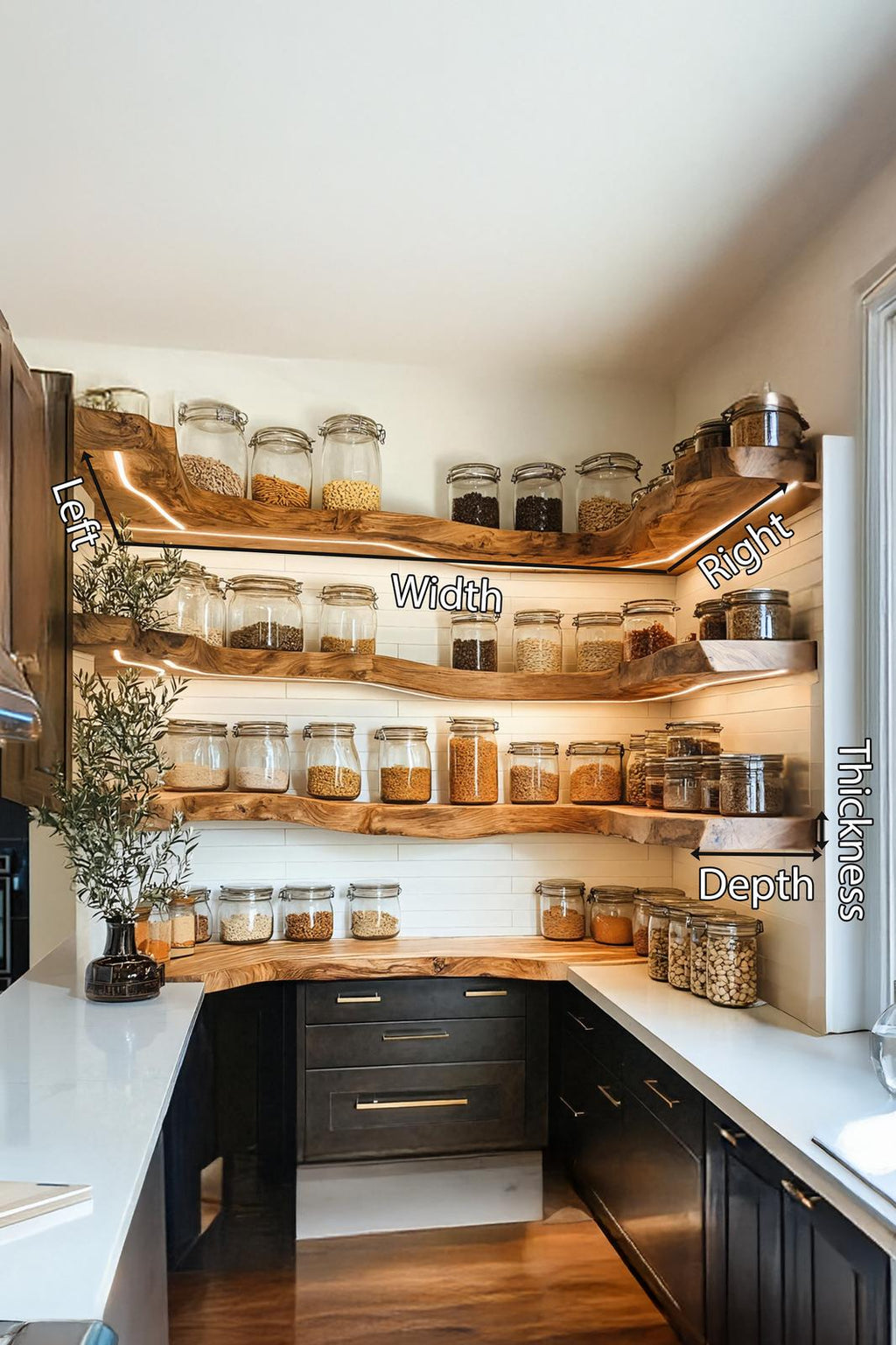 Mid Century Wooden Spice Rack For Kitchen Storage Decor