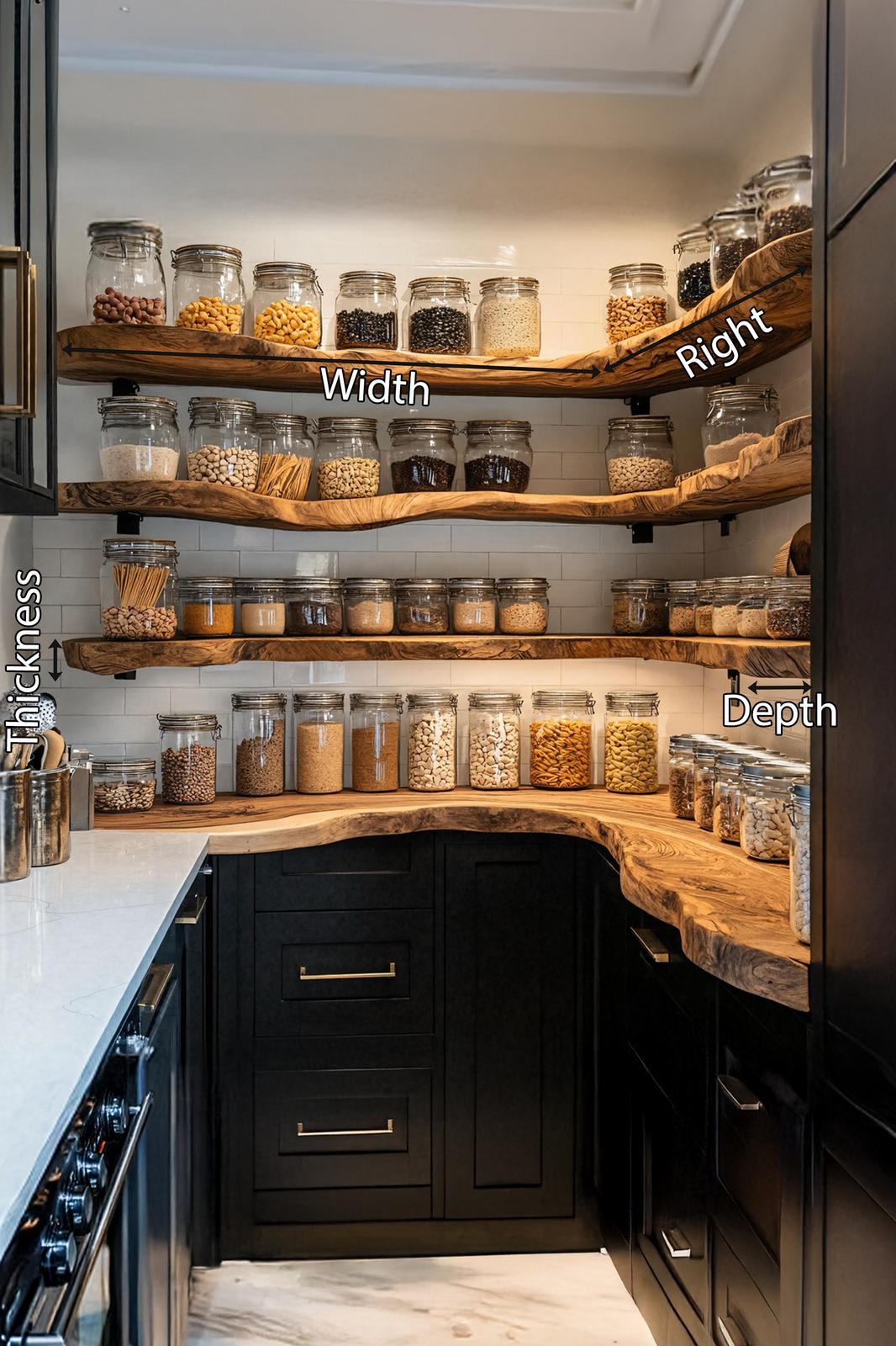 Handcrafted Wooden Spice Rack For Kitchen Cabinet Use