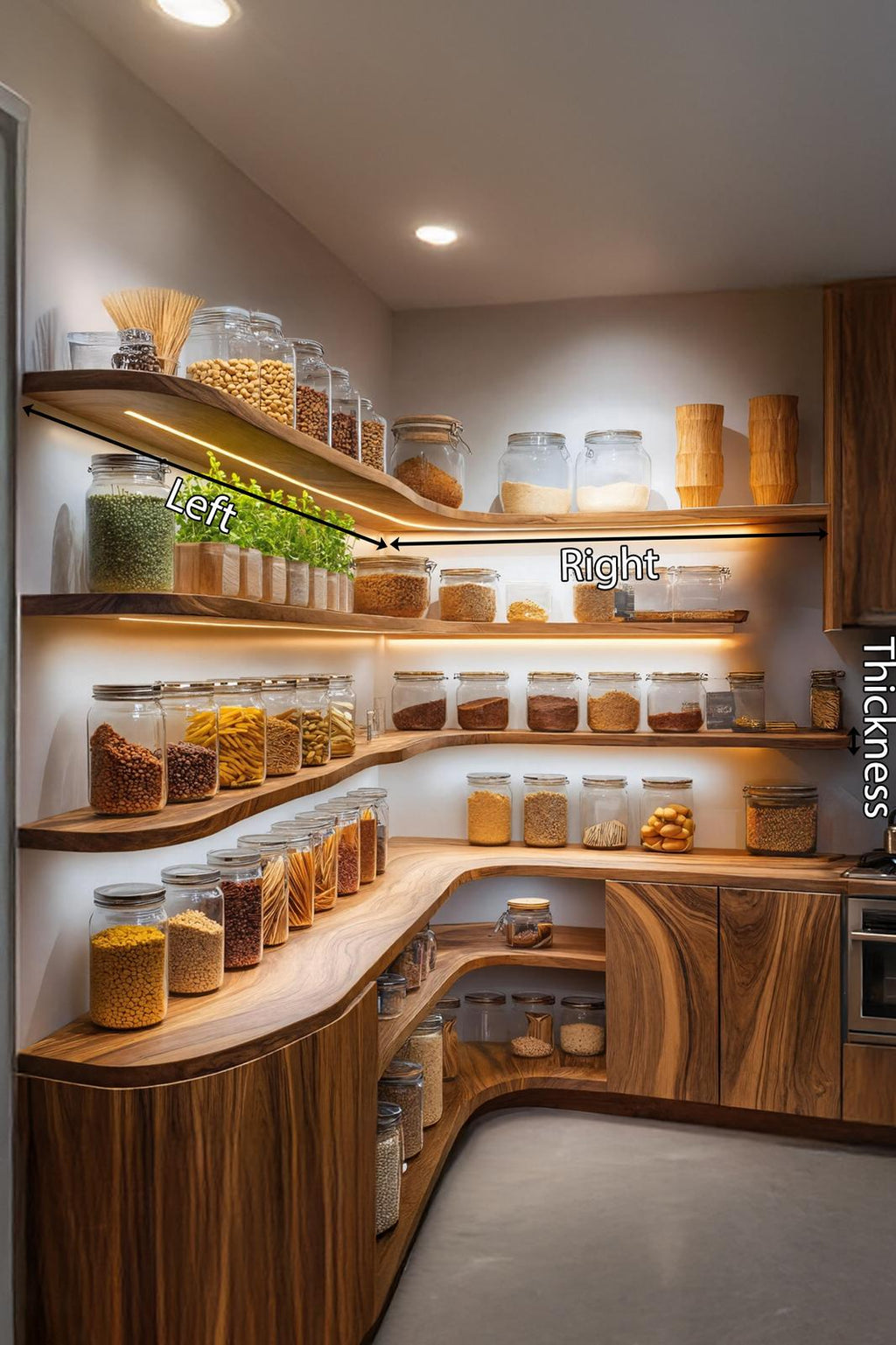 Wooden Spice Rack Shelf Farmhouse Style For Kitchen Use