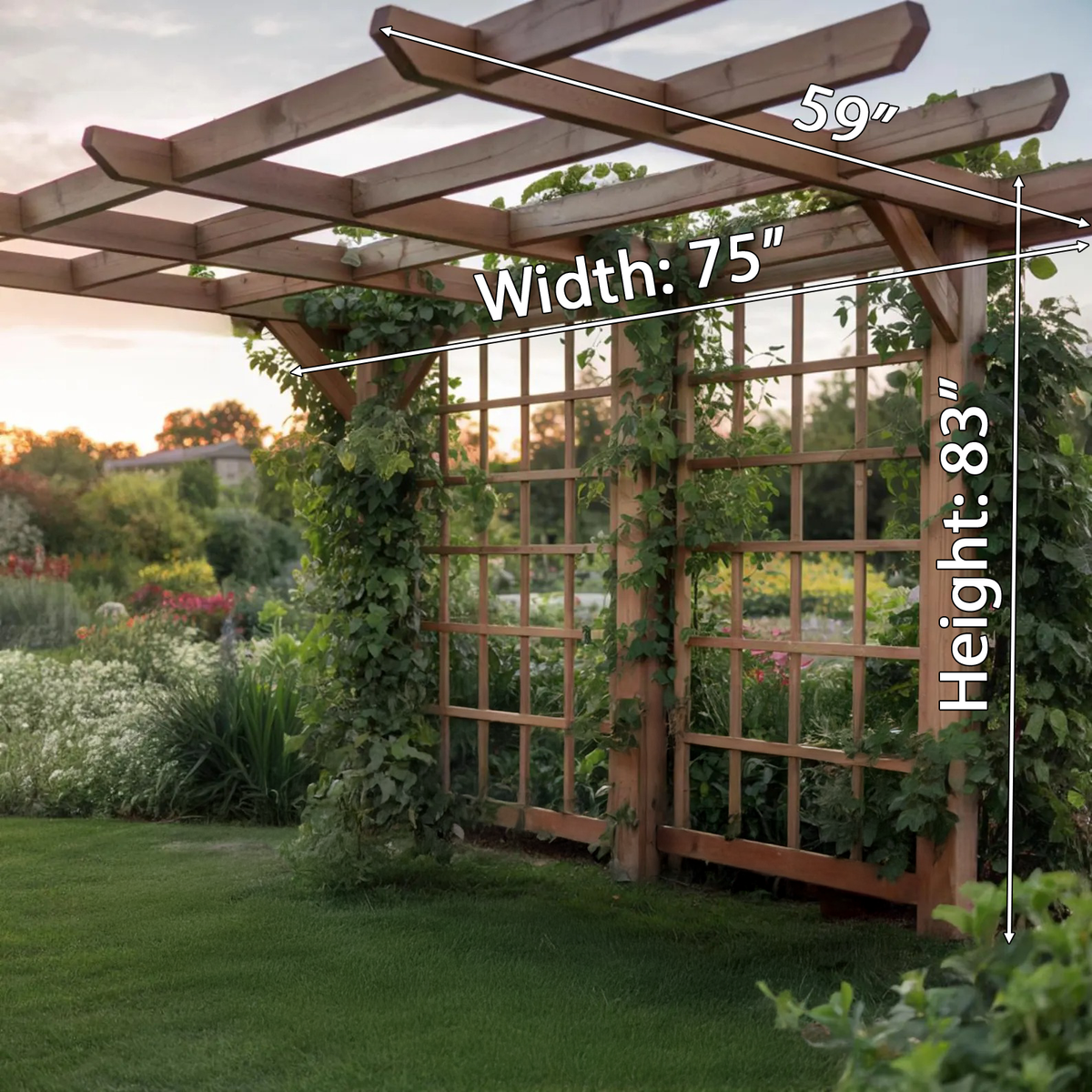 Rustic Handcrafted Outdoor Garden Seating And Trellis For Patio Or Yard SITHPER001