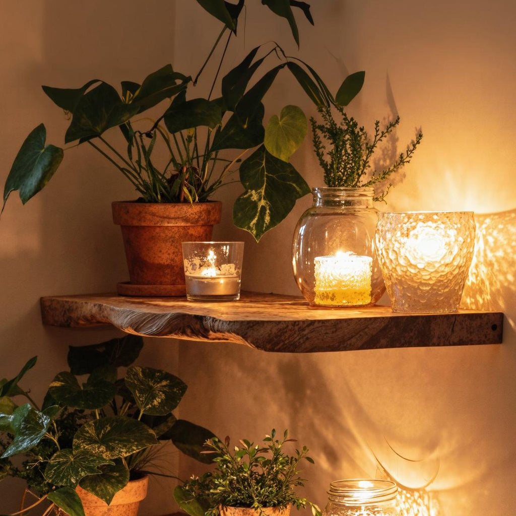 Handmade Rustic Wooden Floating Shelf
