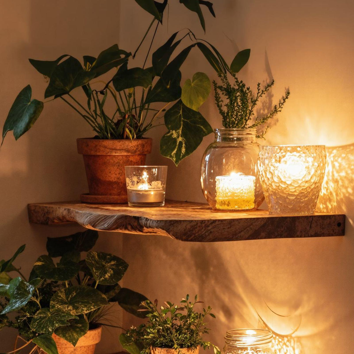 Handmade Rustic Wooden Floating Shelf