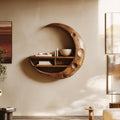 Rustic Moon Wall Shelf For Living Room And Interior Display