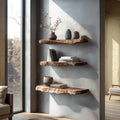 Rustic Organic Floating Shelf For Living Room Or Bedroom Wall