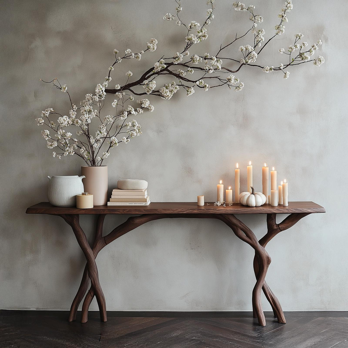 Driftwood Console Table Live Edge Rustic Wood Gift