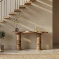 Rustic Console Table, Solid Wood Narrow Sofa Table for Entryway, Living Room & Hallway