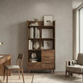 Mid Century Organizer Cabinet, Solid Wood Sideboard Credenza for Living Room, Modern Entryway Storage for Apartments