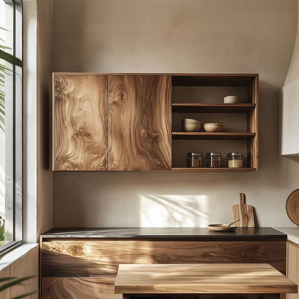 Mid Century Wall Mounted Display Storage For Kitchen
