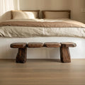 Mid-Century Solid Wood Accent Bench for Bedroom, Living Room & Entryway, Handcrafted Indoor Seat Furniture