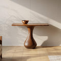 Rustic Organic Wood Console Table, Live Edge Solid Natural Wood Foyer Entryway Table, Behind Sofa Hallway Credenza