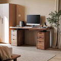 Modern Minimalist Work Desk, Solid Wood Computer Writing Table for Home Office, Sleek Laptop Study Desk for Studio