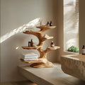 Organic Sculptural Tree Shelf For Bathroom Storage And Spa Style Interior