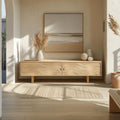 Mediterranean Natural Wood Sideboard Cabinet, Coastal Rustic Entryway Credenza & Buffet Table, Model