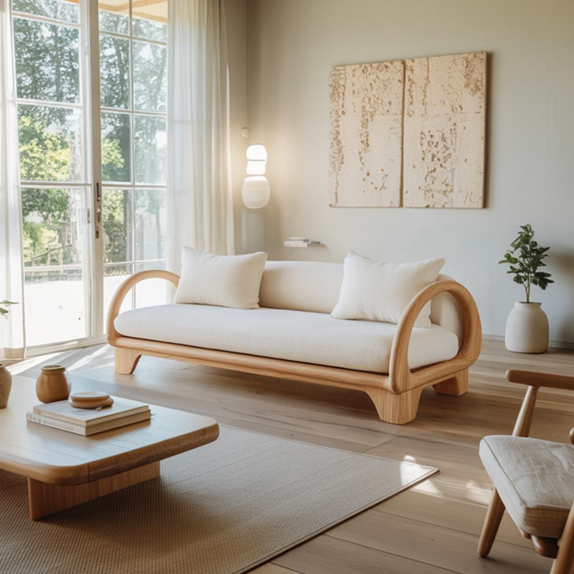 Modern Rounded Frame Lounge Sofa Living Room Or Studio